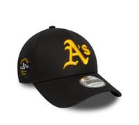 NEW ERA OAKLAND ATHLETICS BASEBALL CAP.9FORTY SIDE PATCH BLACK STRAPBACK HAT S25
