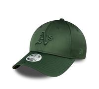 New Era Oakland Athletics hat for Women Team Logo Satin Snapback Closure MLB Cap Tonal Green