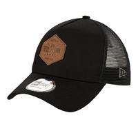 New Era Patch A-Frame 9FORTY Adjustable Trucker Baseball Cap Hat - Black