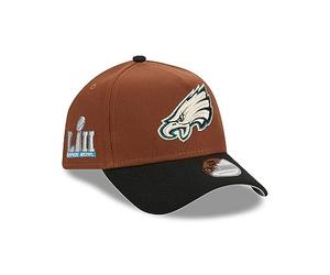 New Era Philadelphia Eagles NFL Harvest Superbowl LII Brown Black 9Forty A-Frame Snapback Cap - One-Size