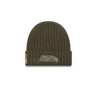 New Era Salute to Service Knit Beanie - Seattle Seahawks Olive