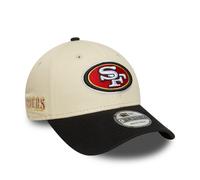 NEW ERA SAN FRANCISCO 49ERS BASEBALL CAP.9FORTY WORDMARK NFL BLACK CREAM HAT W25