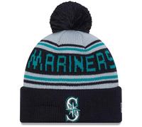 New Era Seattle Mariners Wordmark Pom Cuff Knit Beanie Hat Blue, Blue, One size