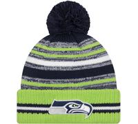 New Era Seattle Seahawks NFL Sideline 2021 Knitted Beanie Bobble Hat Green