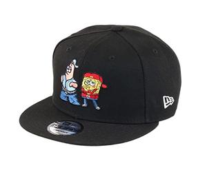 New Era Spongebob Squarepants Spongebob & Patrick Pose Black 9Fifty Snapback Cap - One-Size
