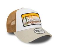 New Era State Patch Trucker CapEra Baseball Cap Curved Brim (One Size - White)