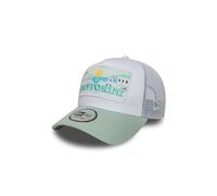 New Era Summer Patch Santorini Trucker Cap Baseball Cap Curved Brim Trucker Cap Mesh Cap Women/Men/Snapback Snapback with Peak, White, One Size