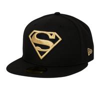 New Era Superman Gold Logo Black Colorway 59Fifty Fitted Hat (UK, Numeric, 7, Black)