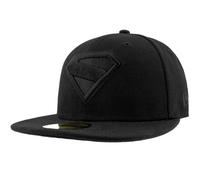 New Era Superman James Gunn Logo Black on Black 59Fifty Fitted Hat (UK, Numeric, 7 1/2)"