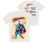 New Era Superman Logo Collection Front and Back Print T-Shirt (UK, Alpha, M, Regular, Regular) Beige