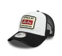 New Era Trucker Cap in a Distressed Design Adjustable hat A-Frame Baseball Cap Patch White Black