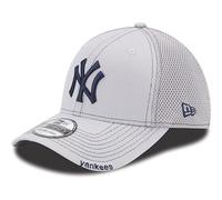 New Era Unisex-Adult MLB 39Thirty Gray Team Color Neo Primary Logo Stretch Fit Flex Baseball Cap Hat, New York Yankees - Gray, S/M