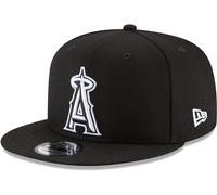 New Era Unisex-Adult MLB 9Fifty Black White Primary Logo Adjustable Snapback Hat Cap One Size Fits All, Los Angeles Angels, One size