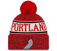 New Era Unisex-Adult NBA Official Sport Knit Sideline Cuffed Knit Pom Beanie Hat, Portland Trail Blazers, One size