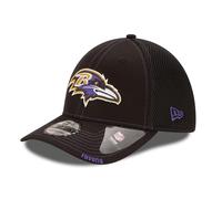 New Era Unisex-Adult NFL 39THIRTY Team Color Neo Primary Logo Stretch Fit Flex Football Cap Hat, Baltimore Ravens, S/M