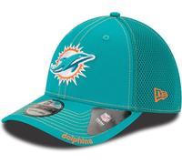 New Era Unisex-Adult NFL 39THIRTY Team Color Neo Primary Logo Stretch Fit Flex Football Cap Hat, Miami Dolphins, M/L