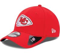 New Era Unisex-Adult NFL 39THIRTY Team Color Primary Primary Logo Stretch Fit Flex Football Cap Hat, Kansas City Chiefs - Red, Large-X-Large