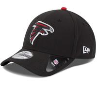 New Era Unisex-Adult NFL 39THIRTY Team Color Primary Primary Logo Stretch Fit Flex Football Cap Hat, Atlanta Falcons - Black, S/M