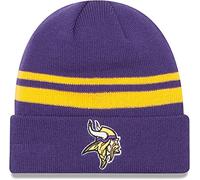 New Era Unisex-Adult NFL Official Sport Knit Classic Striped Knit Beanie Cold Weather Hat, Minnesota Vikings, One size