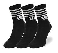 New Era Unisex Stripe Crew Socks, Black, 3-5 EU