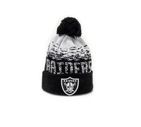 New Era Las Vegas Raiders Ombre NFL Football Winter Beanie Bobble Hat - Black