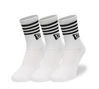 New Era Unisex Stripe Crew Socks, White, 43-46…