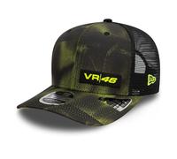 New Era VR46, Valentino Rossi, 9FIFTY Trucker Cap, Halftone Camo Print, Black/Neon Yellow, Adjustable (UK, Alpha, M, L, Black)