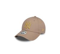 New Era Women's 9Forty Metallic Logo MLB New York Yankees Baseball Cap Hat Pastel Brown