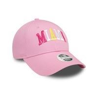 NEW ERA MIAMI BASEBALL CAP.9FORTY PASTEL PINK LOCATION STRAPBACK HAT W24