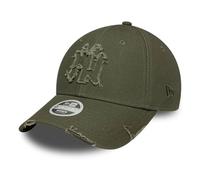 New Era Women's MLB 9FORTY Distressed Cap New York Yankees Olive