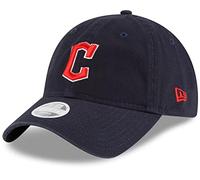 New Era Women's MLB Core Classic 9TWENTY Adjustable Hat Cap One Size Fits All, Cleveland Guardians Navy, One Size