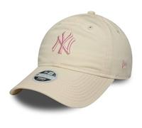 NEW ERA WOMENS 9TWENTY TRUCKER CAP.CONTRAST STITCH CREAM BASEBALL STRAP HAT S25