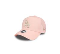 NEW ERA WOMENS TRUCKER CAP.PINK LA DODGERS METALLIC LOGO SNAP BASEBALL HAT S24