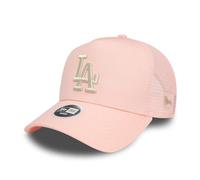 NEW ERA WOMENS TRUCKER CAP.PINK LA DODGERS METALLIC LOGO SNAP BASEBALL HAT S24