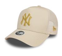 New Era Womens Trucker Cap - METALLIC New York Yankees beige