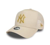 New Era Womens Trucker Cap - Metallic New York Yankees Beige
