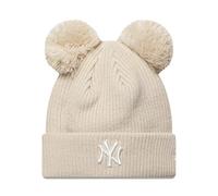 New Era Women's Winter Double Bobble Beanie - NY Yankees Beige