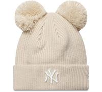 New Era Womens Female Double Pom NY Yankees Beanie - Beige - Size ONE SIZE