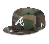 New Era x MLB Men's Atlanta Braves Basic 9Fifty Snapback Hat Camo Green Adjustable
