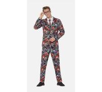 New Evil Clown Suit Jacket, Trousers & Tie Halloween Fancy Dress Costume Large