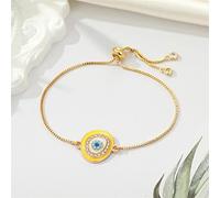 New Exquisite Ethnic Bracelet Gold Full Diamond Devil Eye Pendant Bracelet Adjustable Retro Anklet Jewelry