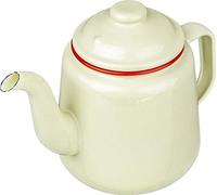 New Falcon Enamel Teapot Cream with Red Trim 1.5 Litre 669614
