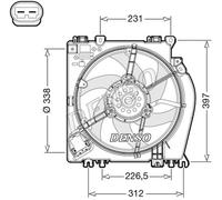 FAN ENGINE COOLING DER46002 FOR NISSAN K9K288/276/700/722 1.5L HR16DE 1.6L 4cyl