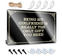 New Farmhouse Signs Rustic Wall Poster, Boys Funny Quote Design For Beach Garage | Accessory Anti-rust Metal Being My Girlfriend Is Really The Only Gift You Need(20X30CM)