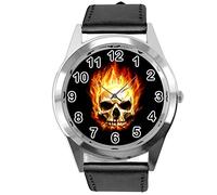 New Fashion Design GBB09 Marvel Super Hero Ghost Rider Fashion Skull Watch Wrist Xams Child Boy