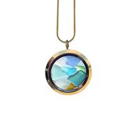 New Fashionable Sea Glass Necklace Pendant Can Be Opened And Closed Can Be Put Into The Decoration Holiday Party Gift For Friends Lovers And Relatives Silver Necklaces for Women (Silver, One Size)