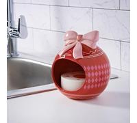 New Festive Ceramic Scrubby Holder with Matching Sponge - Christmas Kitchen Accessory, Handy Washing Up Storage, Available in Pudding, Bauble & Tree Designs -A15 (Bauble)