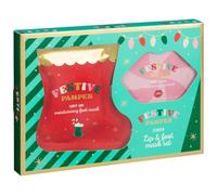 New Festive Pamper Lip & Foot Mask Set - Christmas Self Care Gift with Vanilla Cookies & Candy Cane Scents, Hydrating Lip Mask & Nourishing Foot Mask A-27 (Lip & Foot Mask Set)