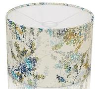 New Fibre NATURELLE Giverny Floral LAMPSHADE - Camille PERVENCHE Drum Ceiling Light/Table LAMP Shade 8''(20cm), 10''(25cm), 12''(30cm), 14''(35cm), 16''(40cm) (8''(20cm) Diameter Ceiling Lampshade)
