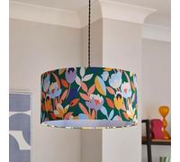 New Fieldsley Floral Easy Fit Drum Lamp Shade - Colourful Vibrant Flower Print Light Shade for Ceiling or Table Lamps M-13 (Fieldsley Floral, 40cm)